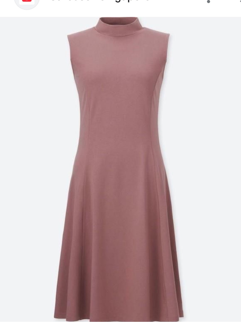 Uniqlo Sleeveless Mock Neck Midi Dress - Mauve - Picture 5 of 5